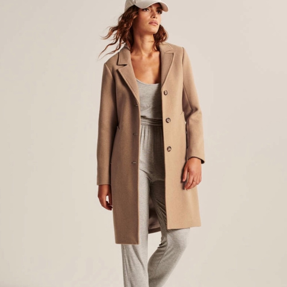 Abercrombie & Fitch Camel Pea Coat